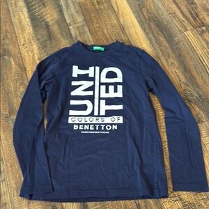 United Colors of Benetton Navy Long Sleeve Shirt kids XL 10/11